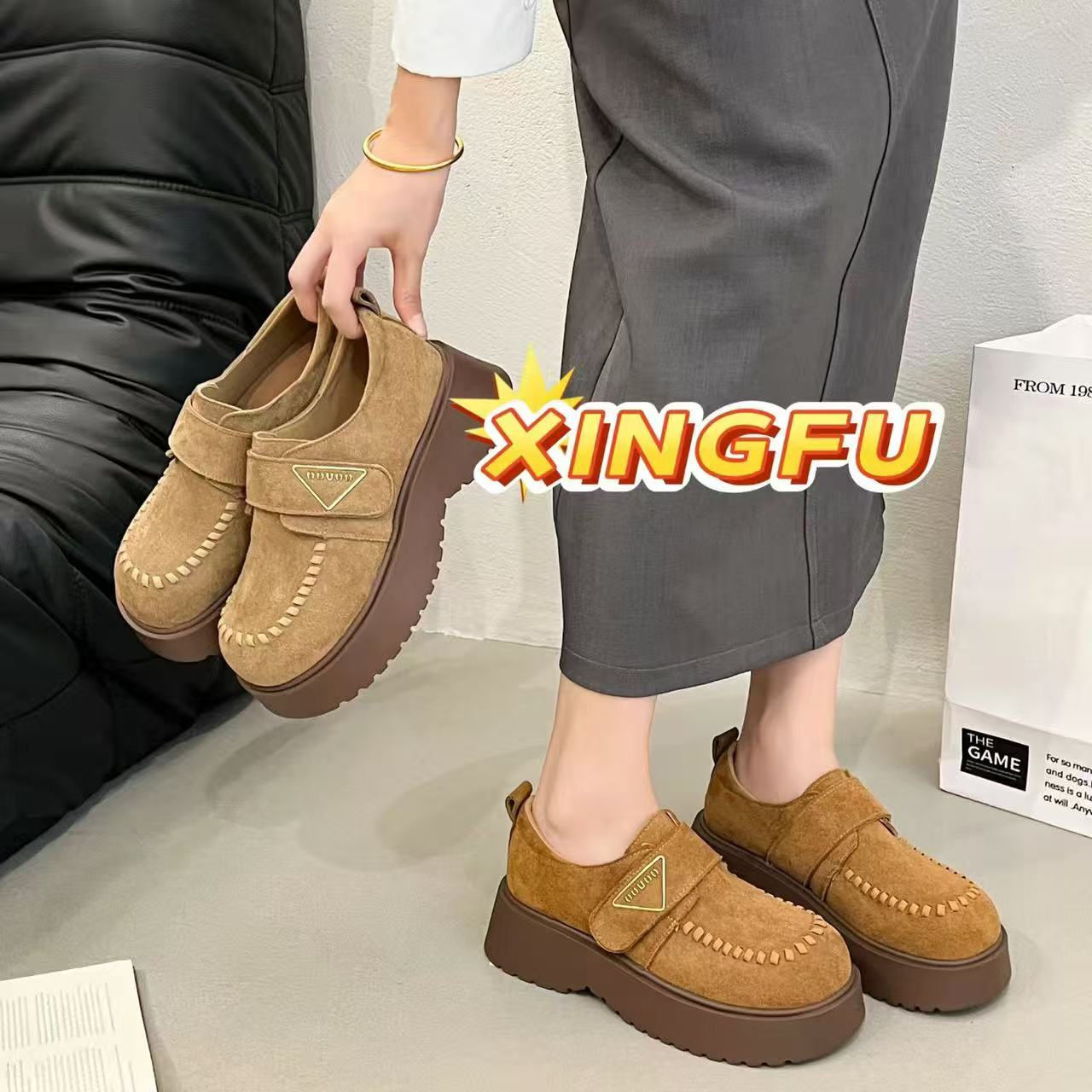 厚底勃肯新款秋季复古博肯小个子勃肯豆豆鞋1688-2