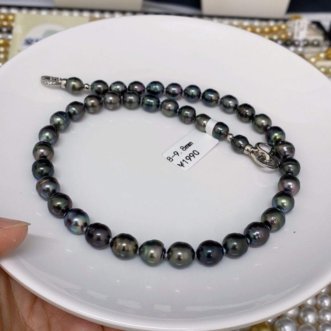 海水珍珠裸珠未镶嵌F*y大溪地项链8-9.8园