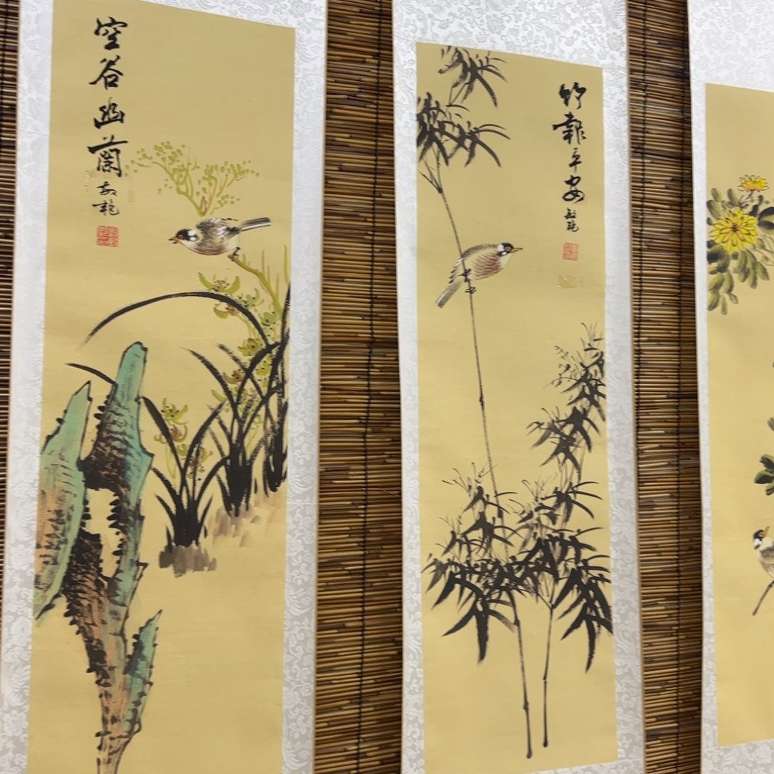 国画QB四幅一套作品！带证书！只限一单 