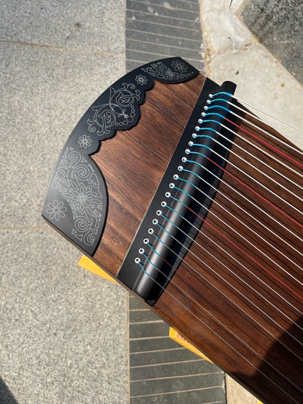 全桐木125黑檀木银丝工艺桐卷珠帘鼎润古筝