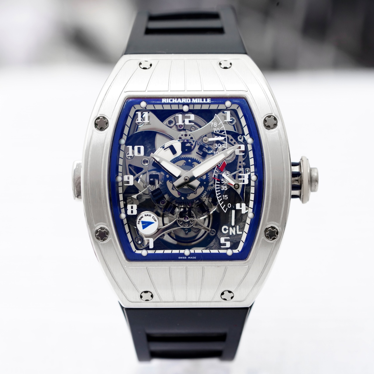 95新 理查德米尔 单表男士系列RM015陀飞轮白金男士经典机械腕表