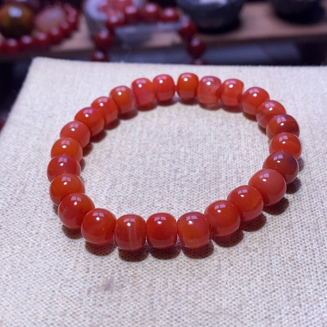 南红玛瑙未镶嵌手串卡8