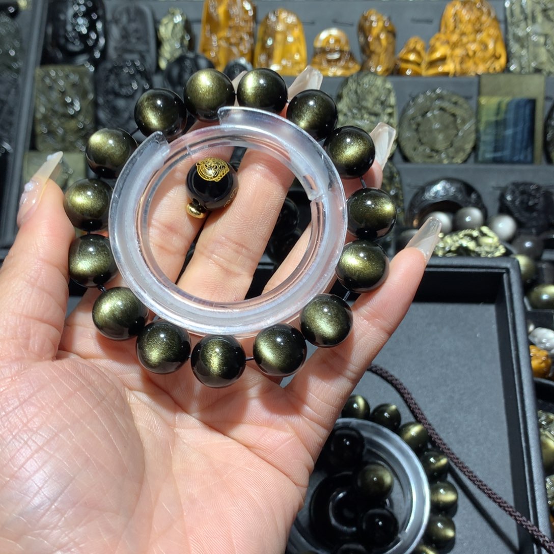 黑曜岩手链未镶嵌中****哥