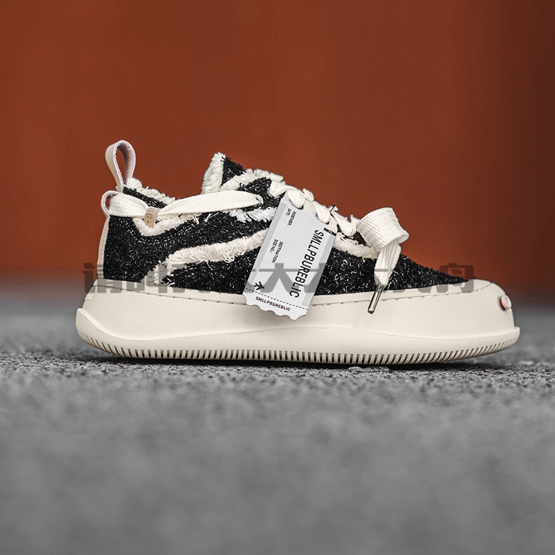 开口笑黑曜石檀健次同款秋冬潮鞋美式经典休闲情侣时尚帆布鞋厚底