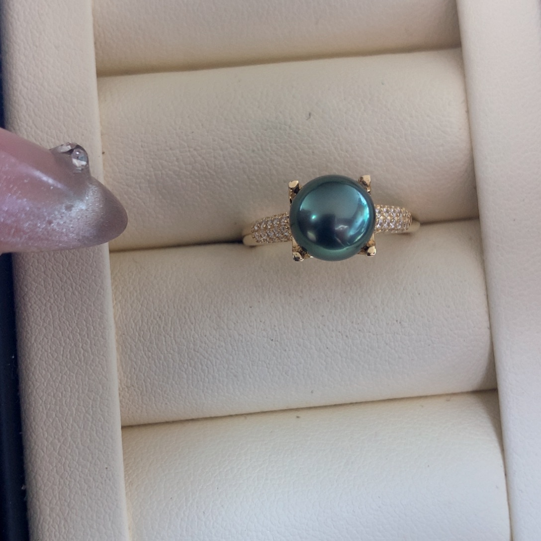 海水珍珠戒指银S925镶嵌