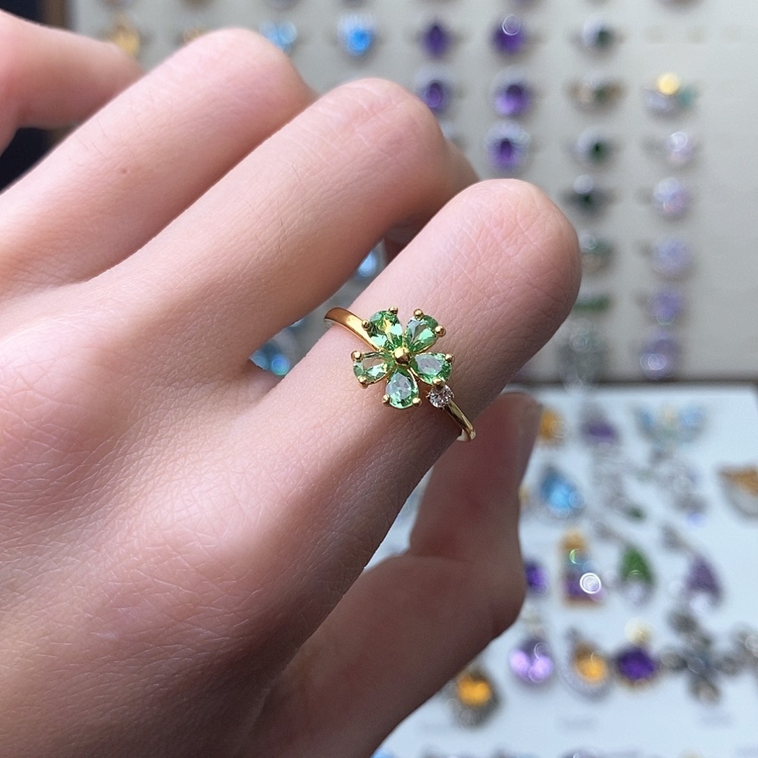 石榴石（沙弗莱）戒指银S925镶嵌（一物一证）