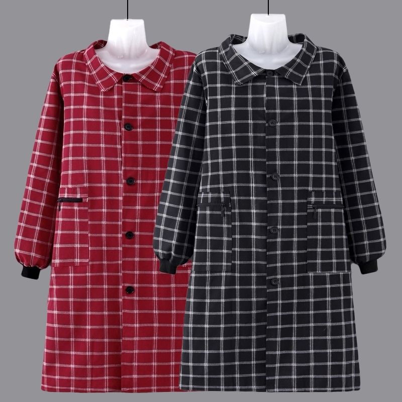 新款加肥加大翻领正穿衣居家防油污罩衣舒适透气防污上班工作围裙