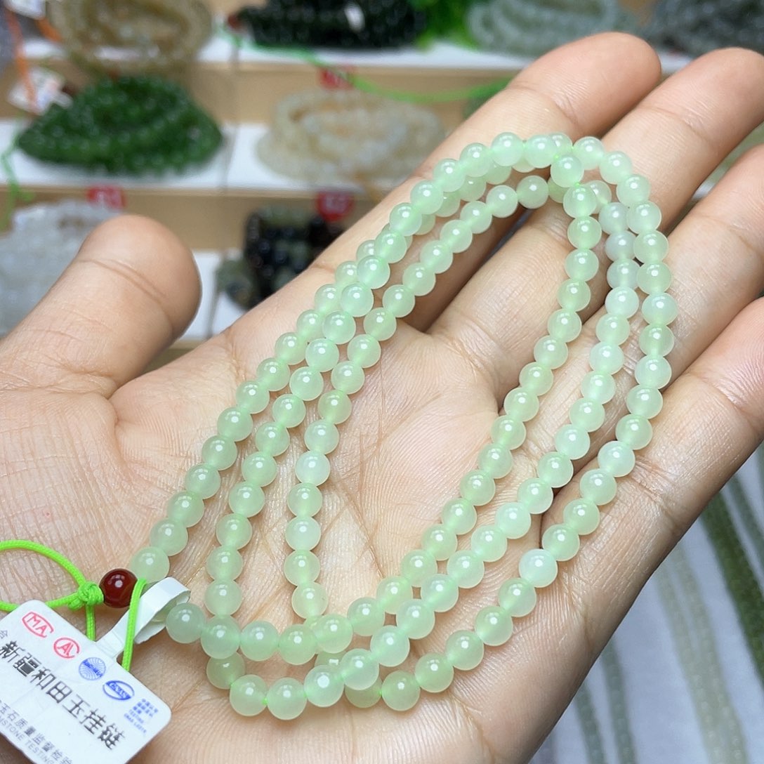 和田玉颈饰未镶嵌@****来5mm