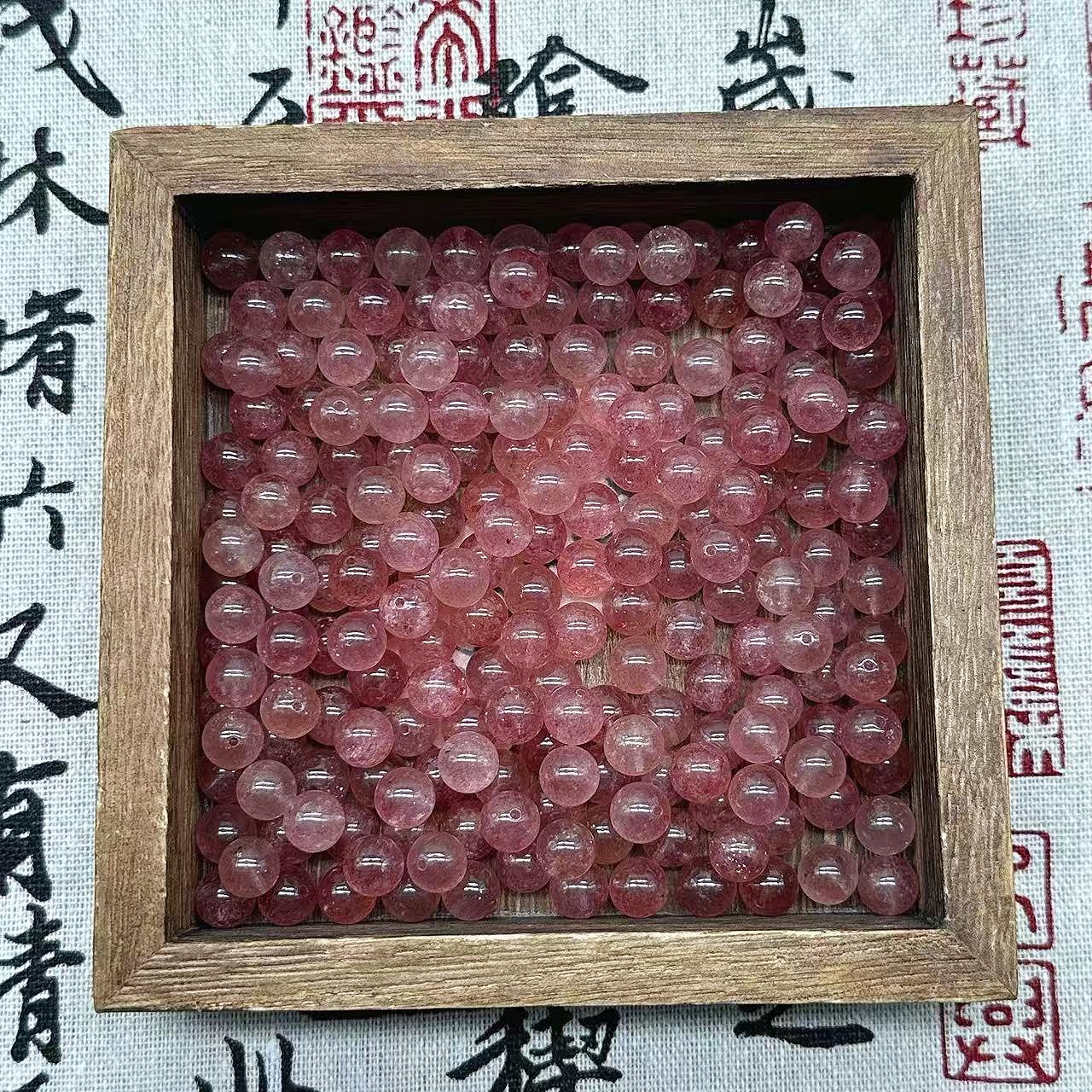 【草莓晶8mm】水晶草莓晶散珠 手工DIY串珠 多样性发一
