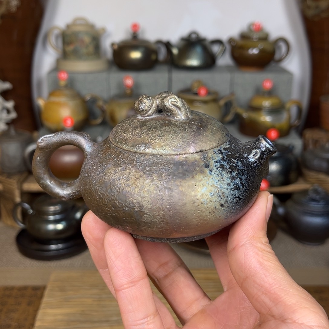 壶紫泥薄胎碳化仿生壶王志平老师手作120c c