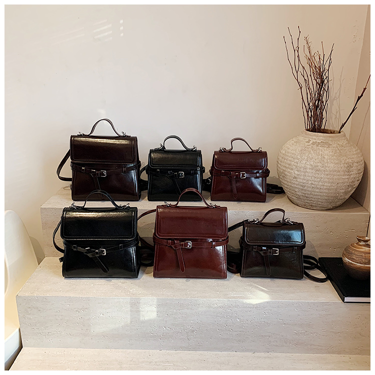 韩版复古小众双肩包女2025新款潮百搭大容量通勤斜挎手提凯莉包