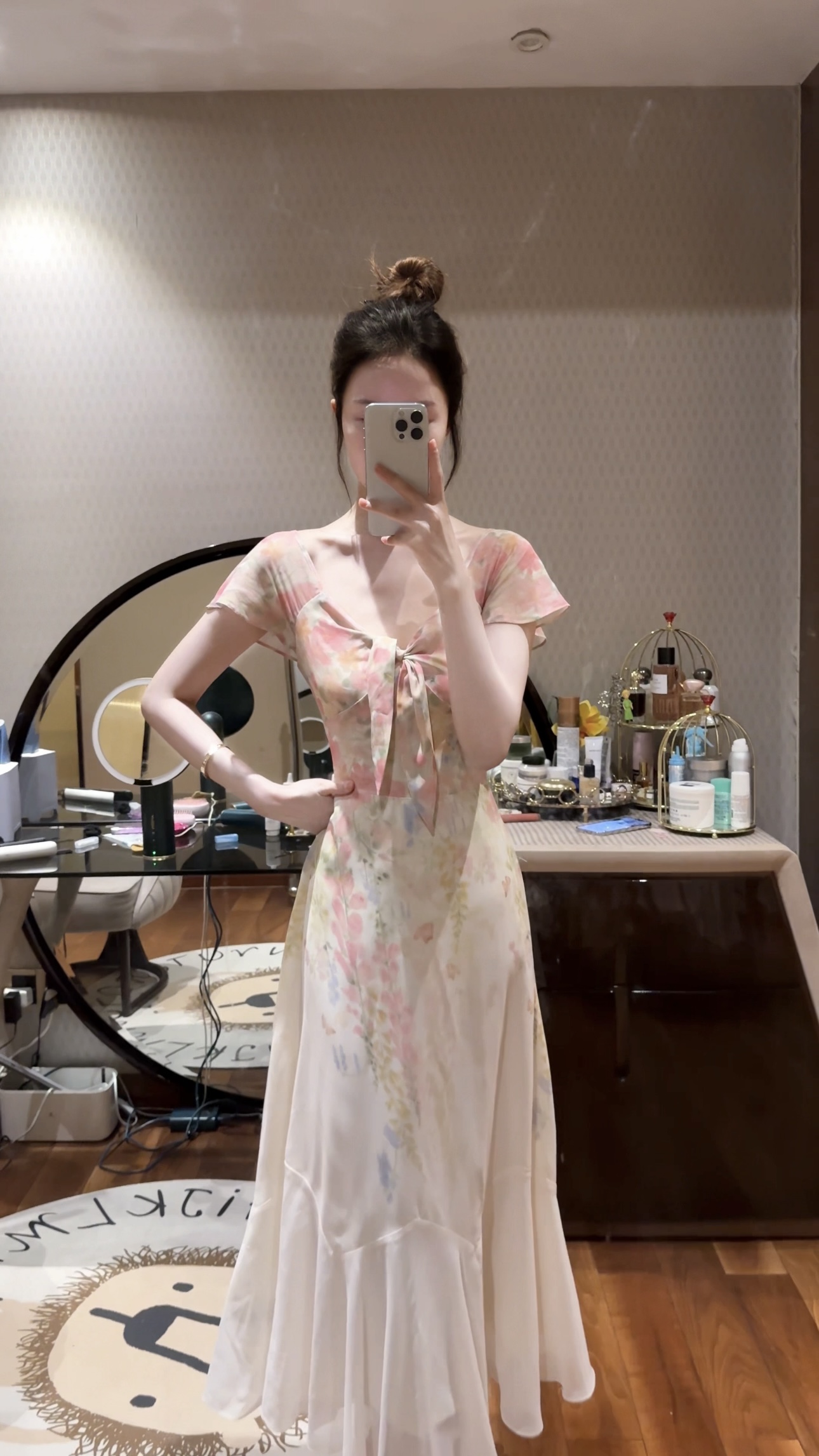 闪闪定制 胭脂裙 设计感短袖优雅气质连衣裙2541