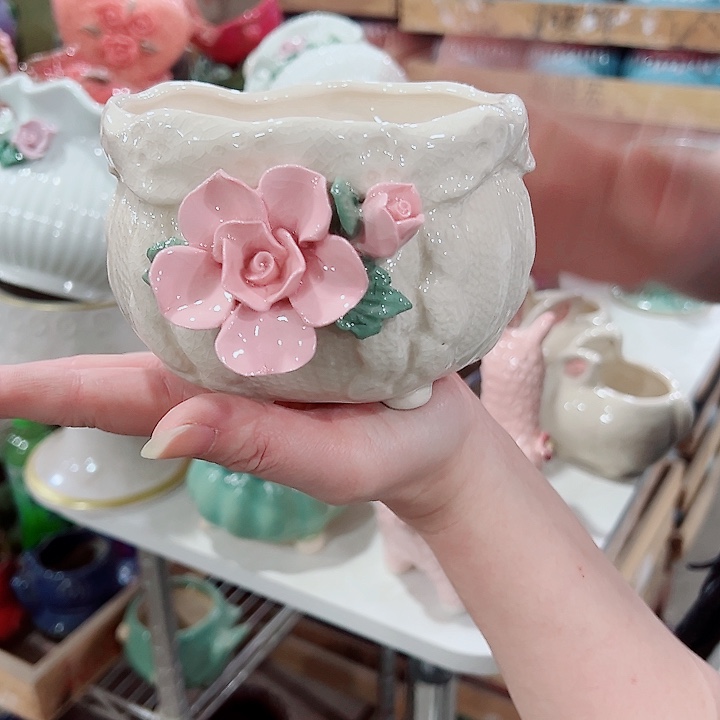 有孔，凑单福利满10元发货陶瓷多肉花盆！