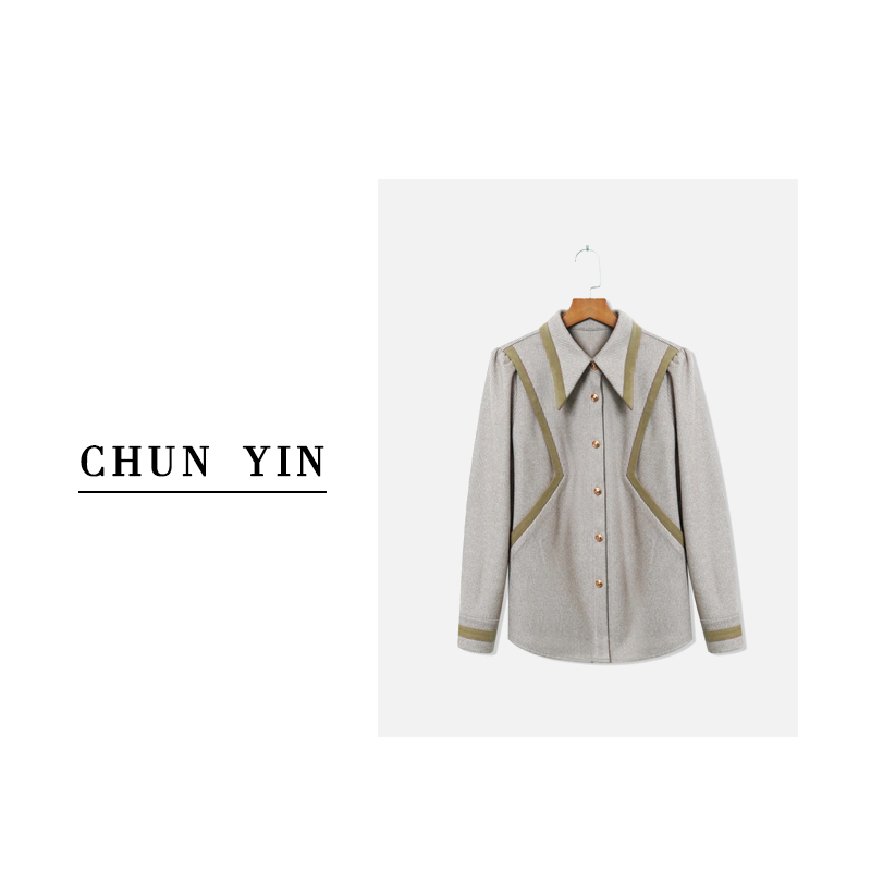 【冬日氛围】老板高FAFA  原创设计·高定品质 拼接上衣20399