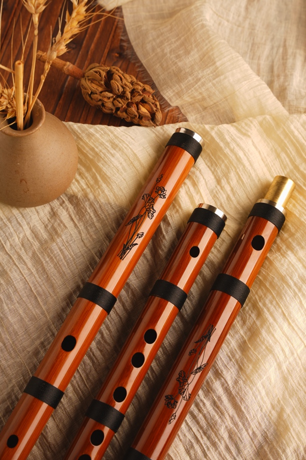 (风起款)小钢炮plus款黑色棉线竹笛（风吟笛箫）传统新工艺高级