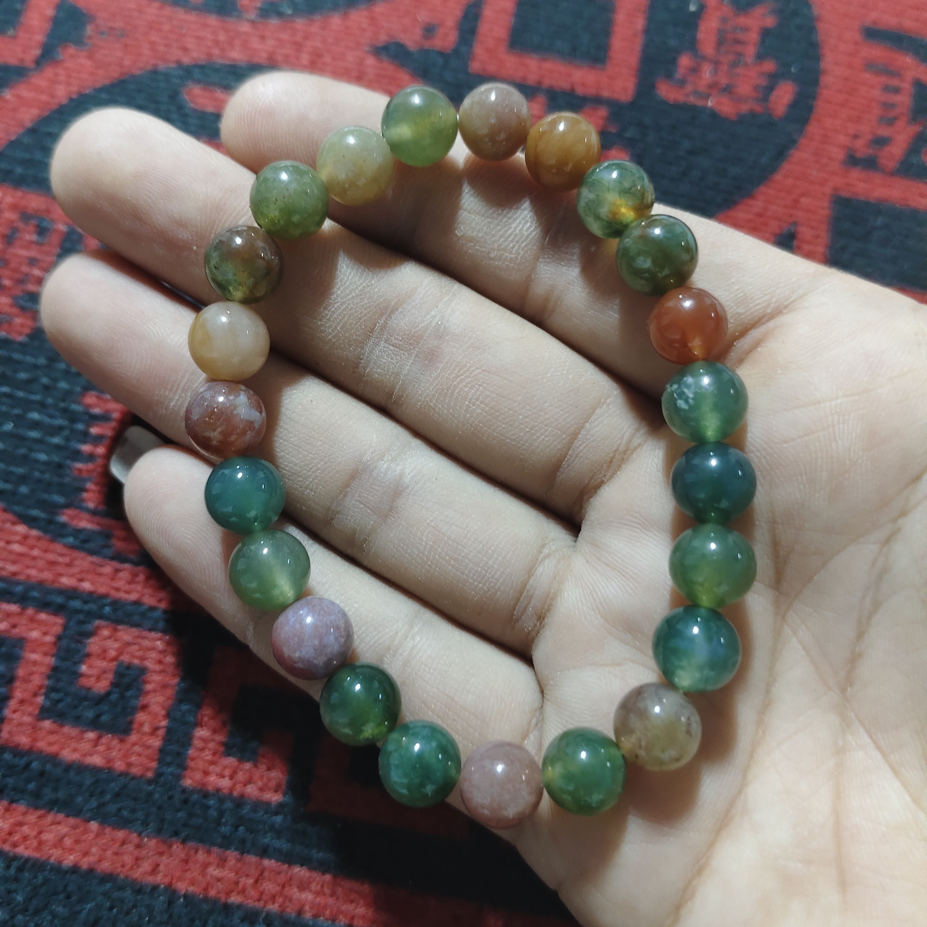 水草玛瑙七彩手串