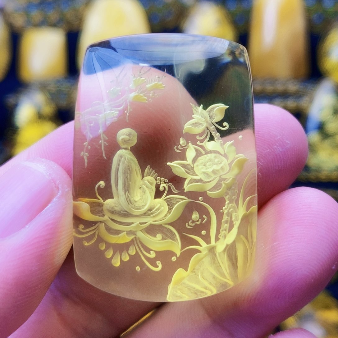 【闪购商品】金珀颈饰未镶嵌琥珀阴雕