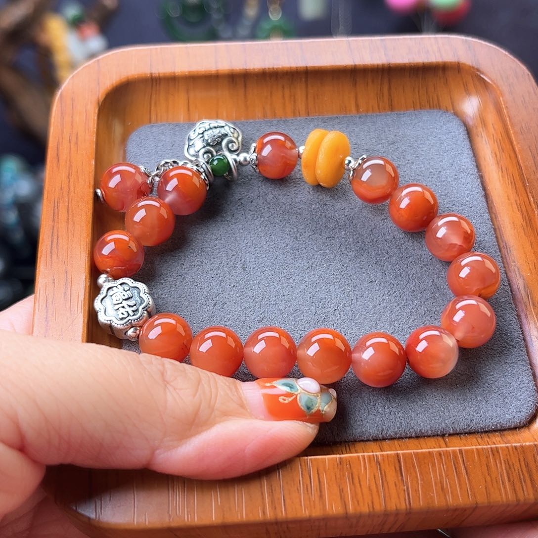 未镶嵌手链南红玛瑙璎*