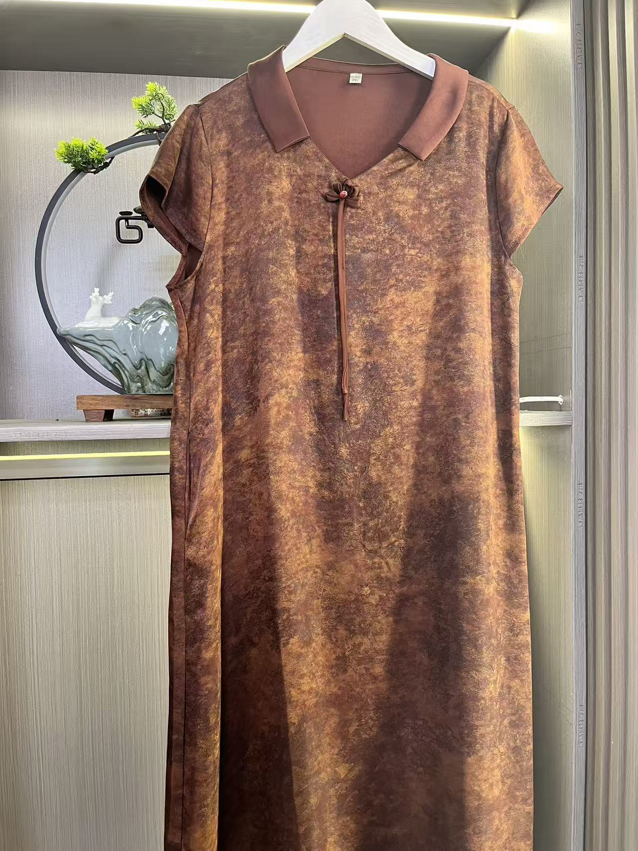 （红雅）2025年新款国风香云百搭气质修身显瘦连衣裙