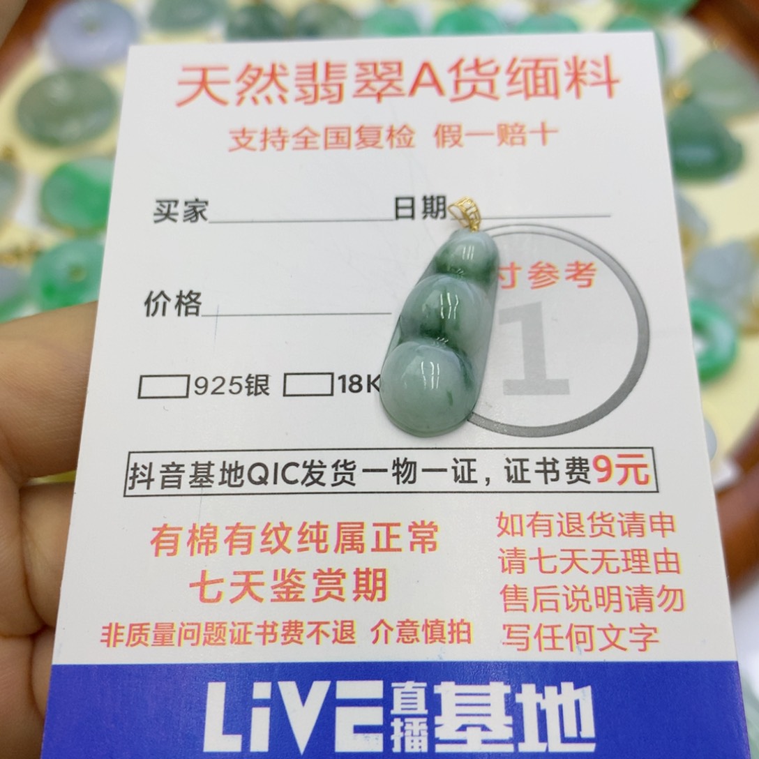 翡翠颈饰18K金镶嵌翡翠