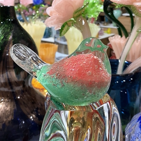 琉璃琉璃小鸟夜光花瓶