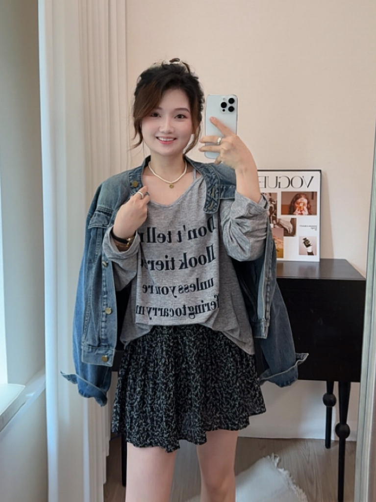 运费补贴小个子秋季韩系设计感小众气质百搭显瘦翻领长袖牛仔外套