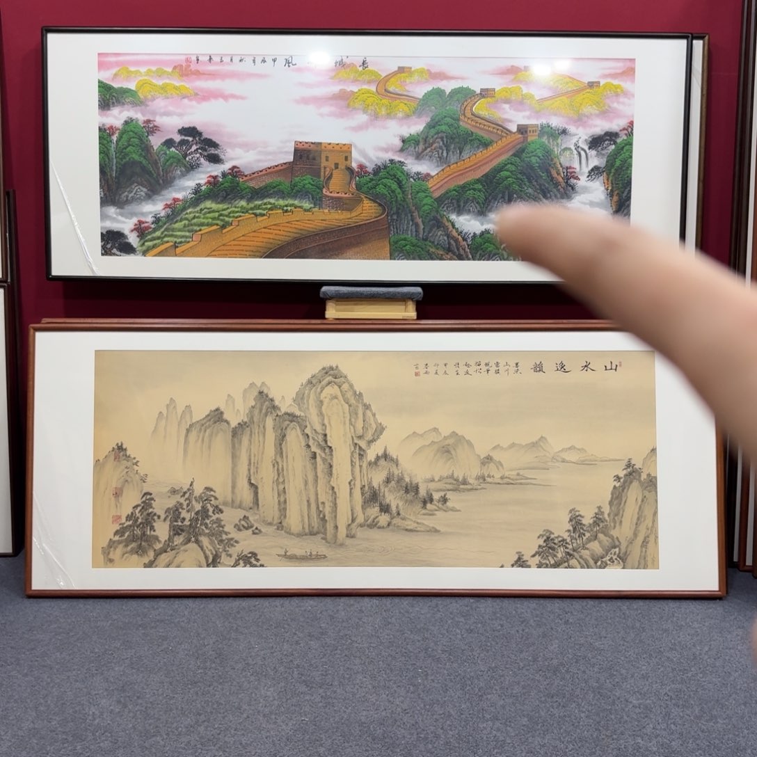 国画带框绘画210/80尺寸