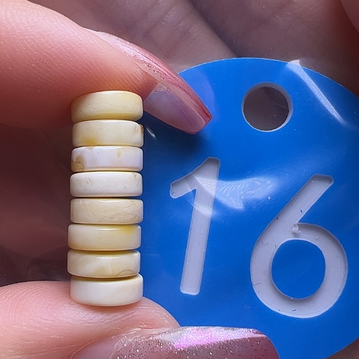 未镶嵌蜜蜡裸石7mm白蜡 精工隔片