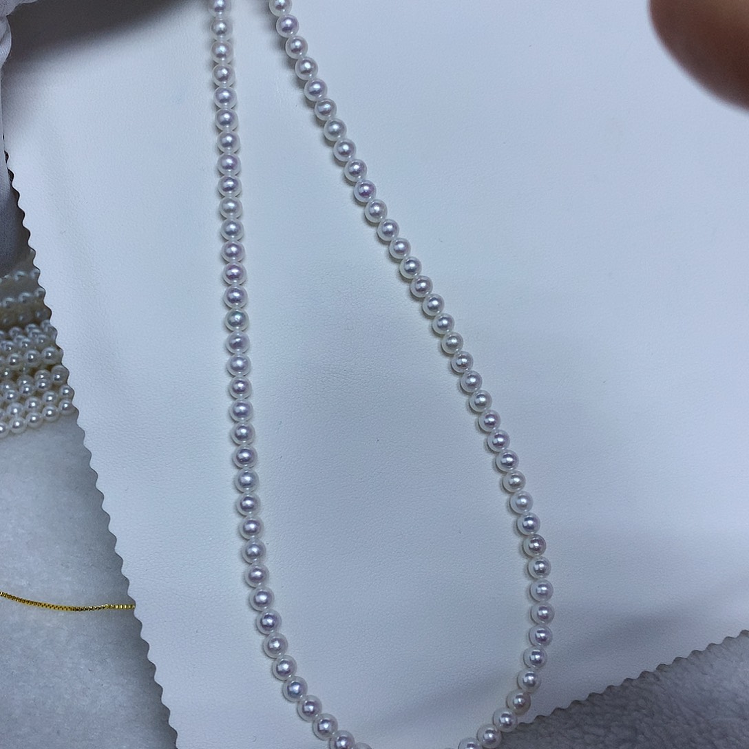 银S925镶嵌项链淡水珍珠4-5