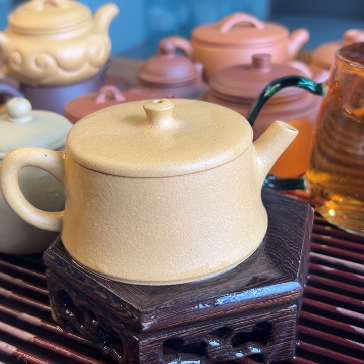 紫砂茶案黄金云柱150