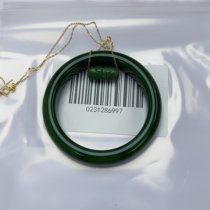 -***。和田玉未镶嵌手镯微瑕5758搭吊坠