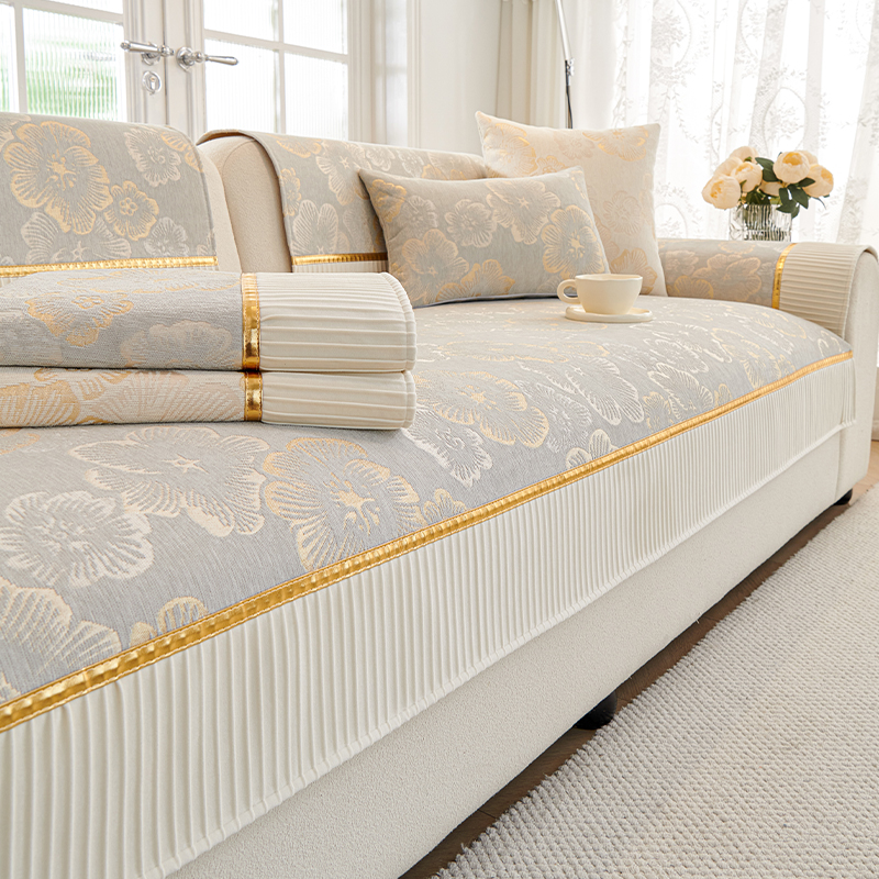 轻奢高级感新款四季通用防滑沙发垫防猫抓雪尼尔沙发坐垫沙发盖巾