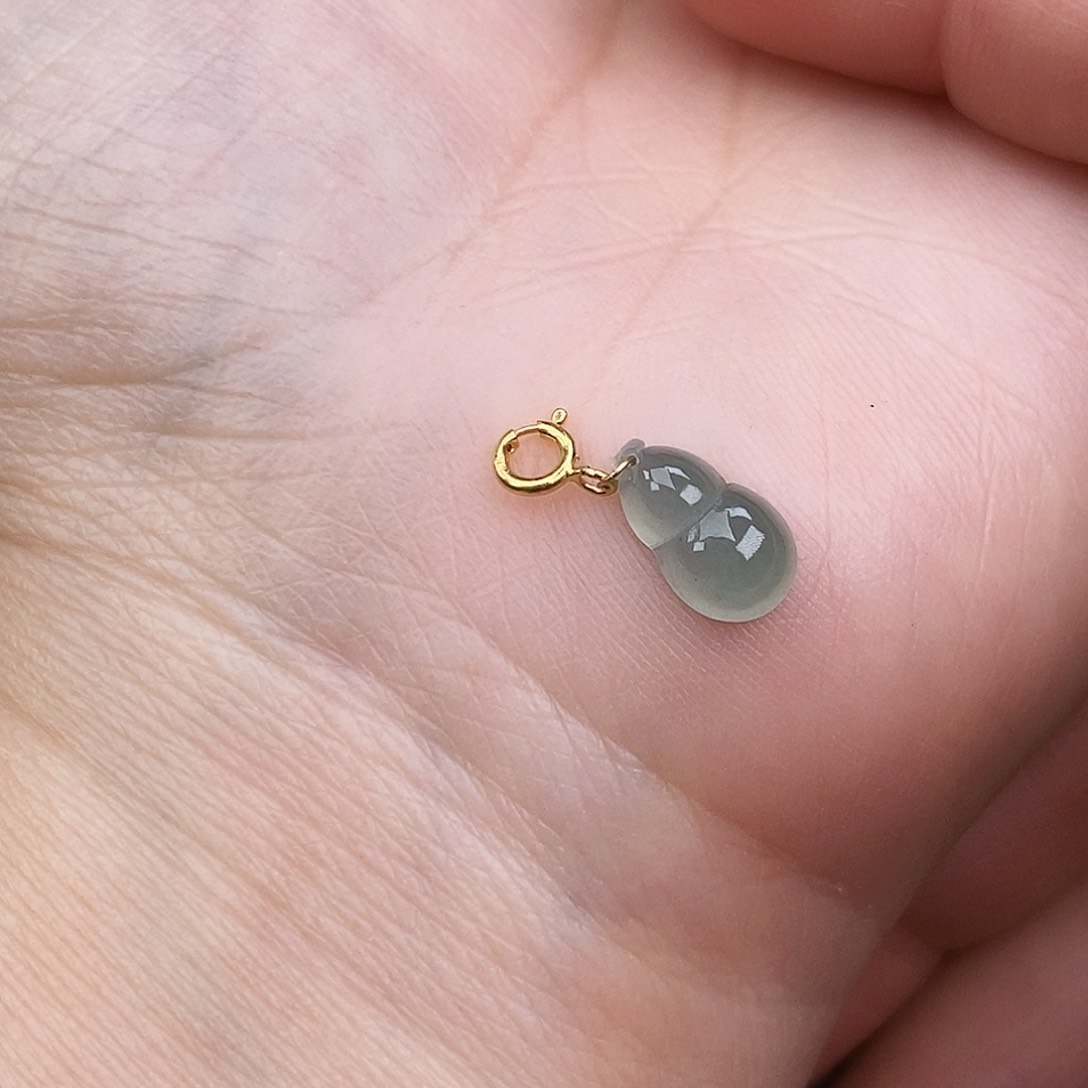 翡翠颈饰18K金镶嵌葫芦