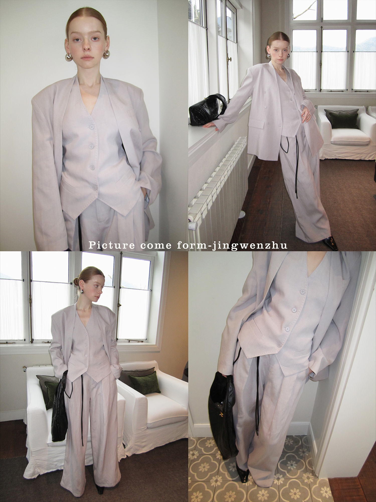 【放价了】JINGWENZHU重工定制 极简老钱风西装三件套  JWZ015