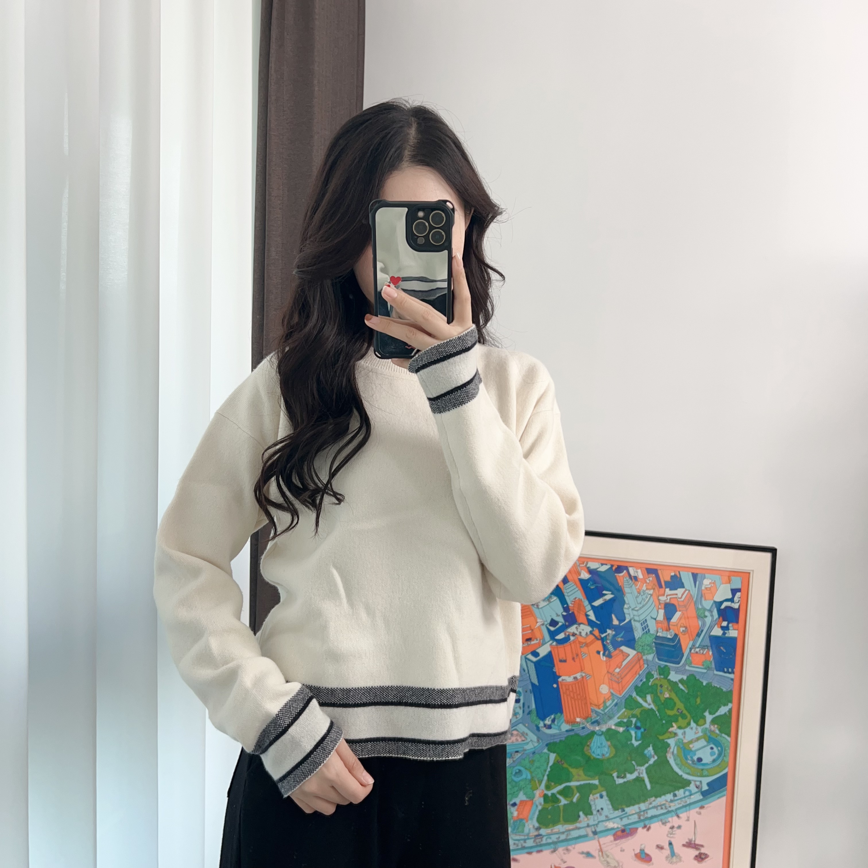 95新 DIOR/迪奥 条纹毛衣38码米色/251028ZMP8X66