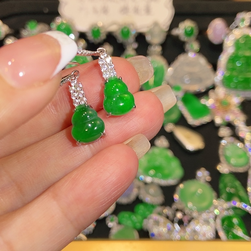 【闪购商品】翡翠未镶嵌耳饰天然翡翠