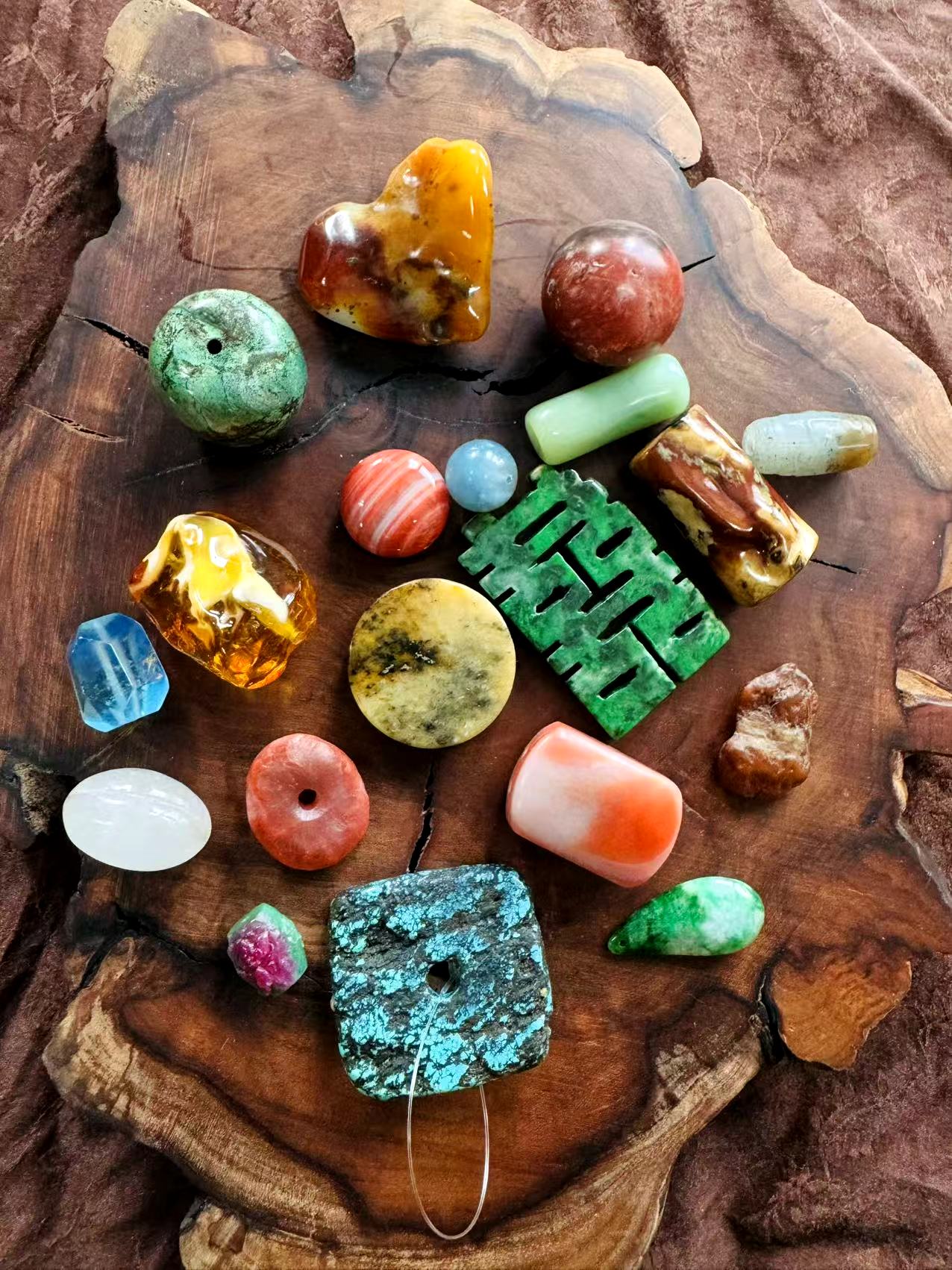 天然翡翠散珠配饰