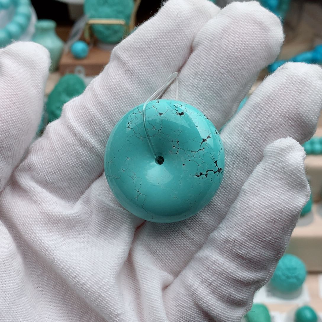 绿松石珠宝奇石未镶嵌鹏***O31mm