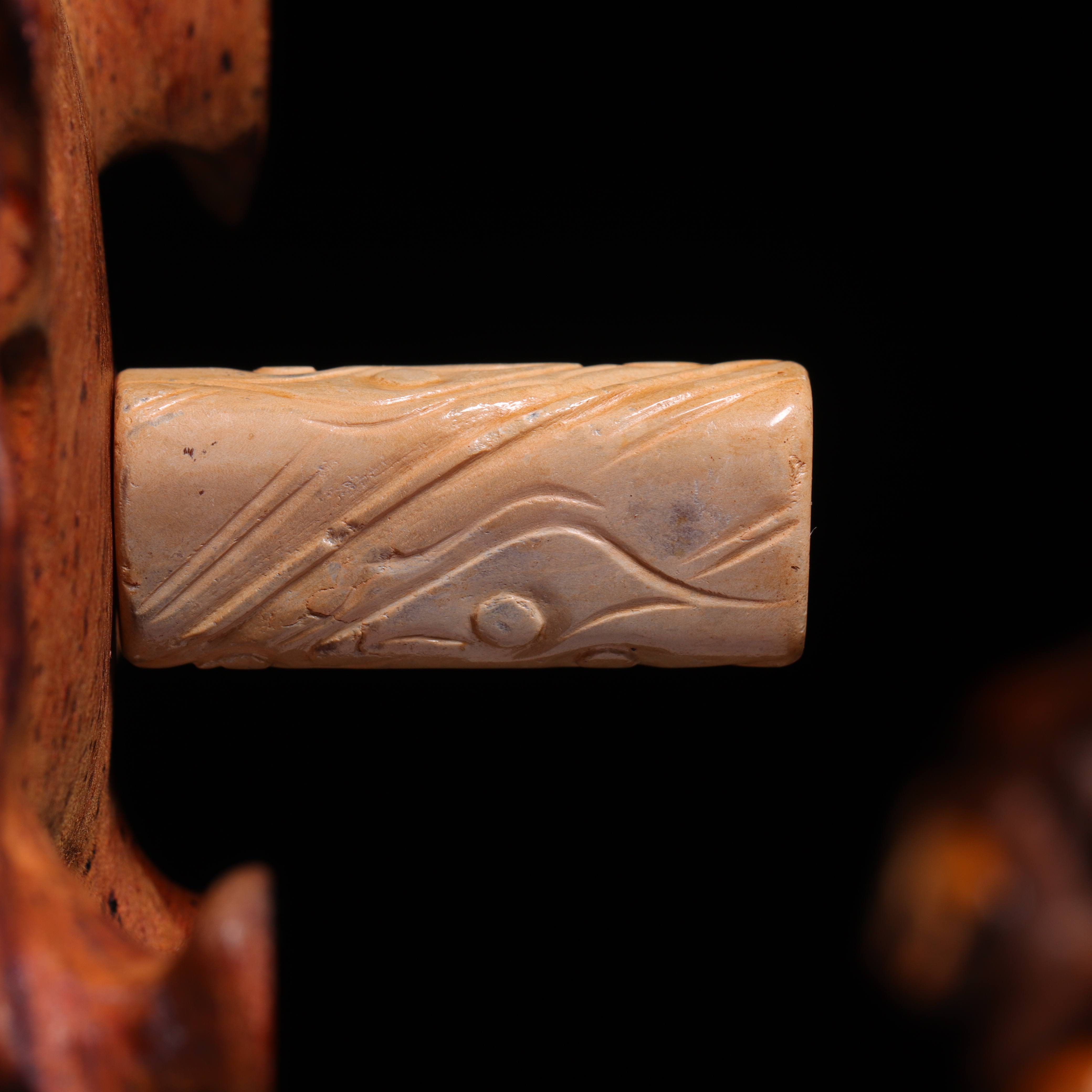 明代和田玉凤鸟纹玉珒-NX