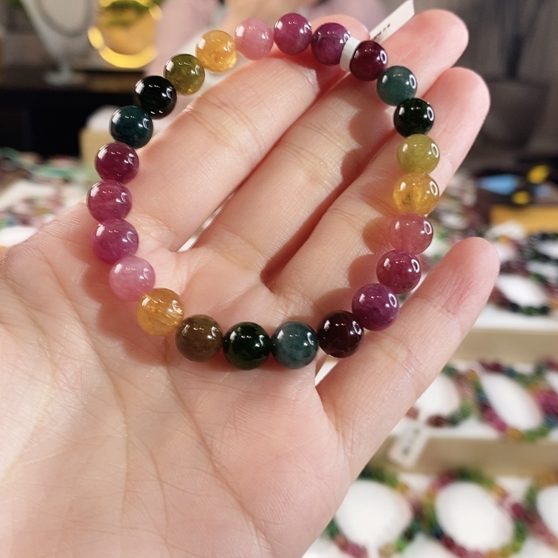 碧玺手串未镶嵌G2411单圈颜色微差