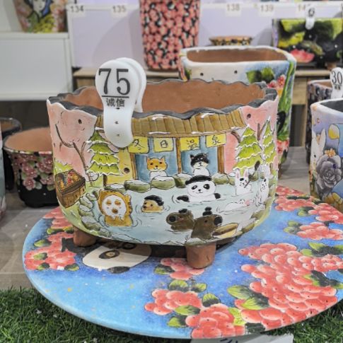 红泥花盆新**格景德镇陶瓷