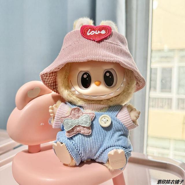 Labubu娃衣一二代17cm挂件拉布布搪胶玩偶衣服着替坐坐派对换装