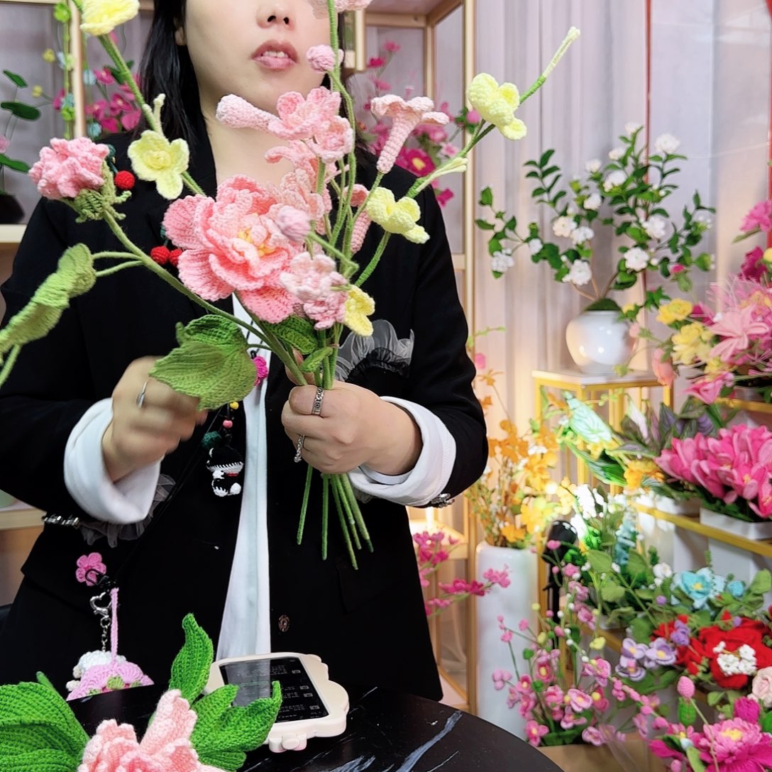 纯手工钩织手工钩织设计花束