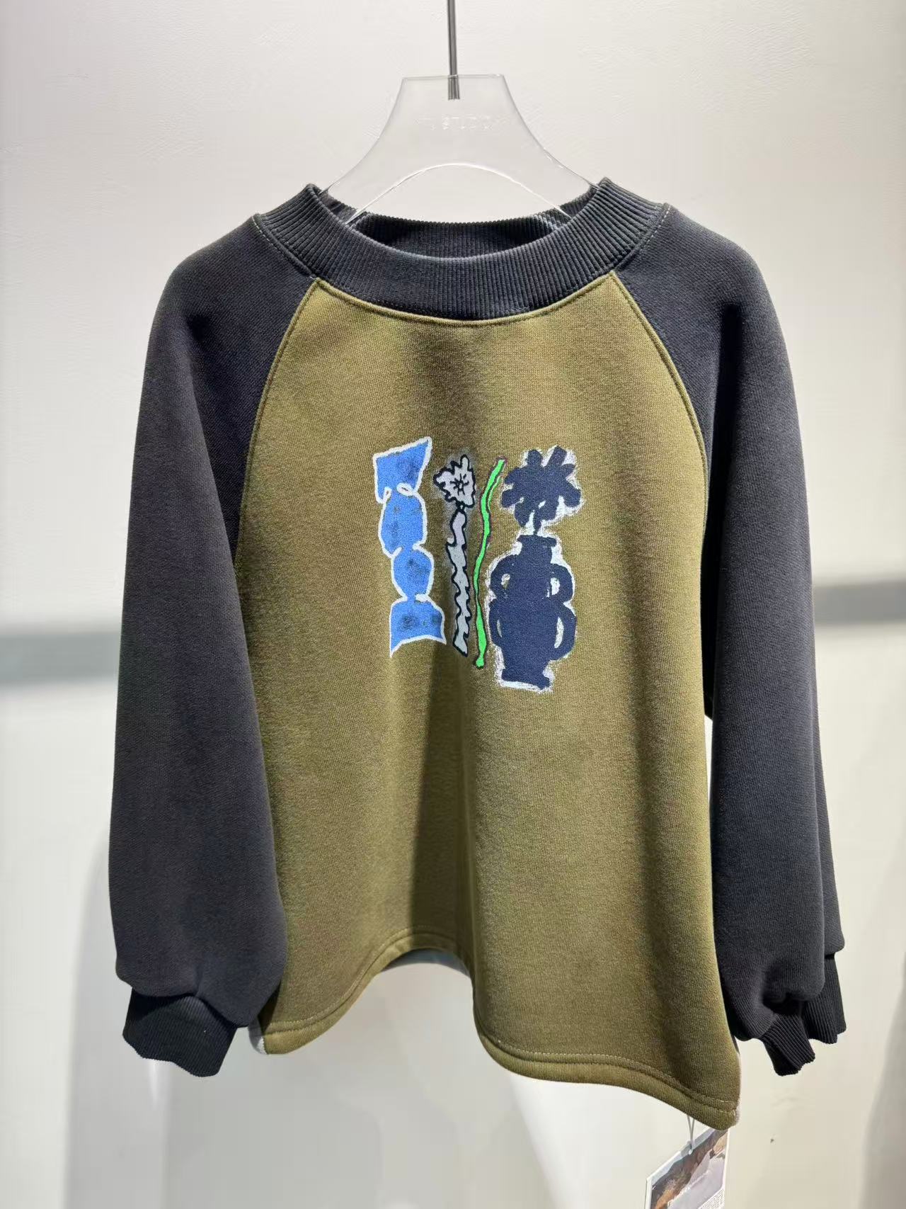 XTJ STUDIO童装 设计师款 TIC中大童 插画风加绒卫衣 冬款新品