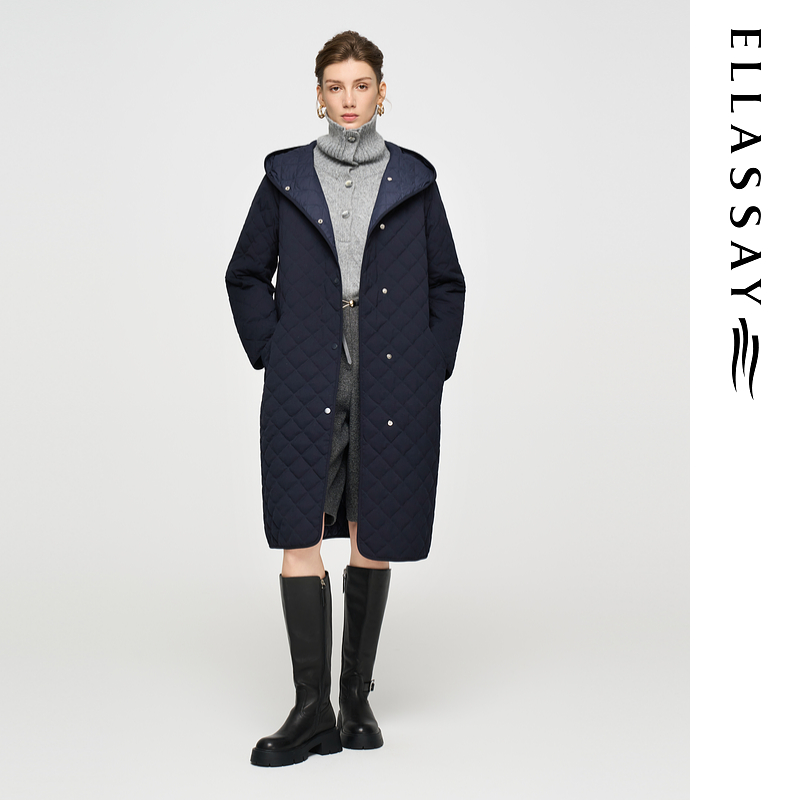 ELLASSAY歌力思2025冬季新款星空蓝气质长款女E364L01200