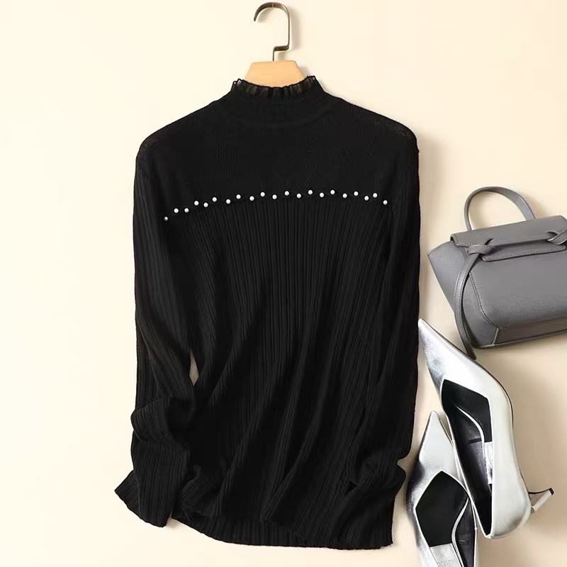 玉姐家秋冬时尚蕾丝钉珠长袖上衣 f1949 J021309