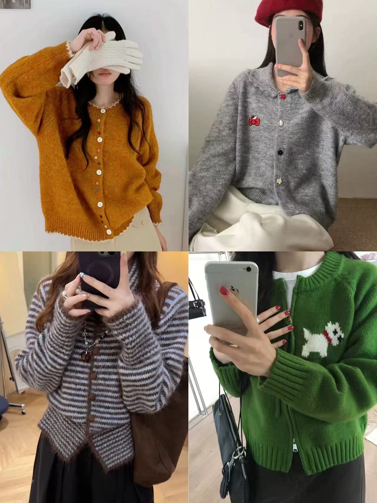 【编码01~599】针织毛衣2025新款开衫外套长袖秋冬针织外穿高级感