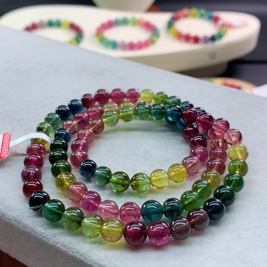 【闪购商品】碧玺手链未镶嵌碧玺色标多圈6.8