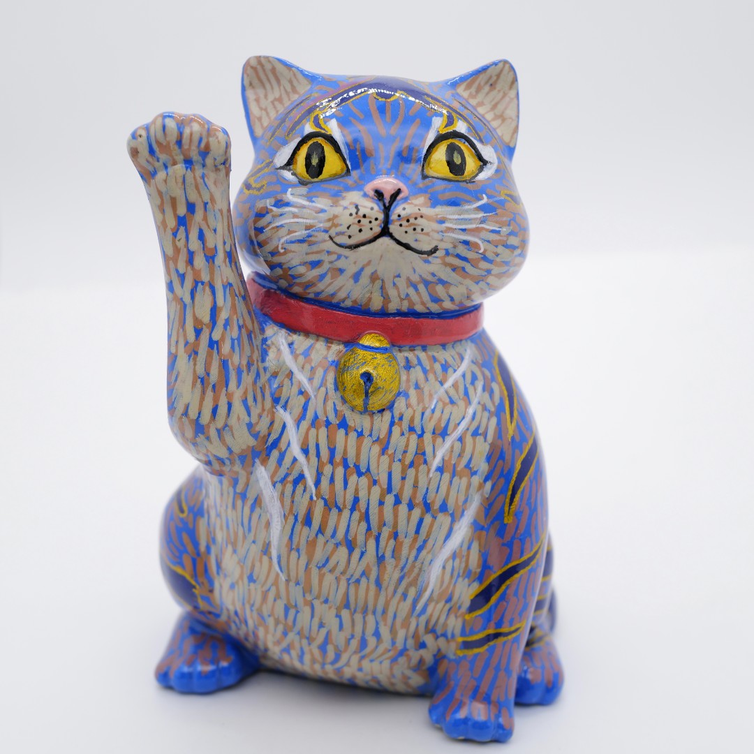 PM 王甜心工作室《招财猫》石膏作品，仅一件（非王甜心本人绘画）