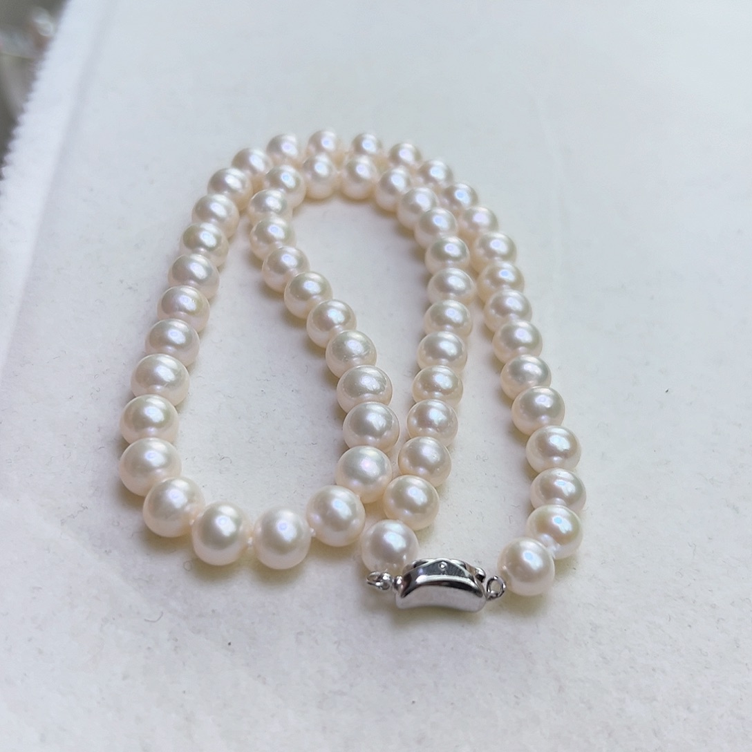 淡水珍珠颈饰银S925镶嵌8-9淡水珍珠